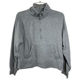 Gap Half Zip Sweatshirt Pullover Women's Size S Heather Grey Soft Fleece B29